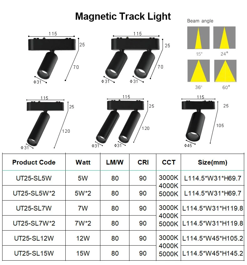 30W COB LED Magnetic Track Light 4 Wire LED Track Light Linear Spot Smart Light